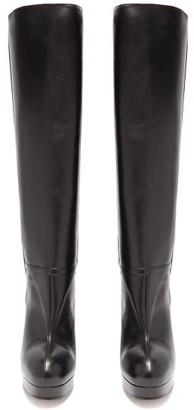 Gucci Britney Platform Leather Knee Boots - Black