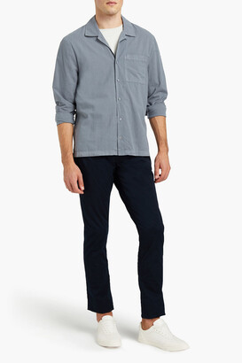 James Perse Embroidered cotton-poplin shirt