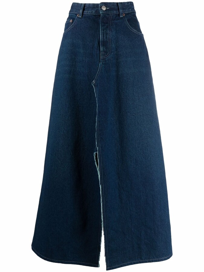 maxi denim skirts
