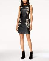 Thumbnail for your product : Bar III Embroidered Faux Leather Dress