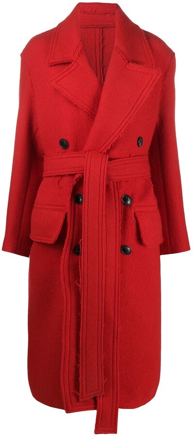 AMI Paris Belted Double-Breasted Coat - ShopStyle