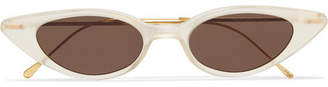 Illesteva Marianne Cat-eye Matte-acetate And Gold-tone Sunglasses