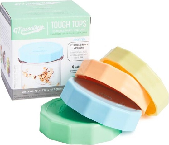 MASONTOPS Masontops4pkToughTopDurablePlasticLidsRegularMouth