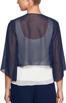 Thumbnail for your product : Alex Evenings Chiffon Hanky Short Bolero Jacket Cover-Up (Navy) Women's Clothing