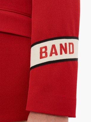 Gucci Single-breasted Band-logo Wool Jacket - Red