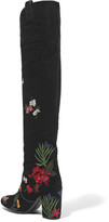 Thumbnail for your product : Laurence Dacade Silas Embroidered Velvet Boots - Black