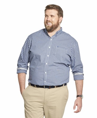 Izod Mens BIG FIT Dress Shirts Stretch Solid Big and Tall 