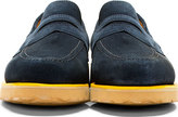 Thumbnail for your product : Mark McNairy Navy Suede Penny Loafers