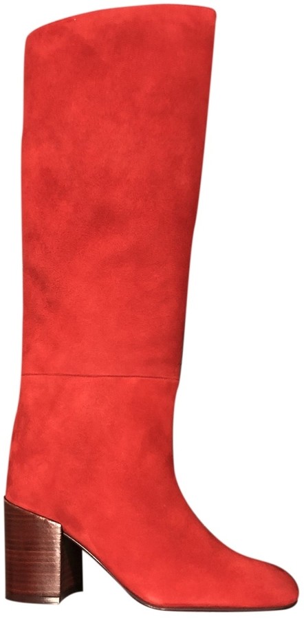 stuart weitzman red suede boots