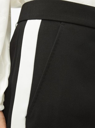 Burberry Hanover Tailored Satin-stripe Wool Trousers - Black White