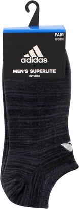adidas Men's 6 Pack Superlite No-Show Socks - White/ Black