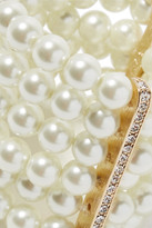 Thumbnail for your product : Kenneth Jay Lane Faux Pearl, Crystal And Gold-plated Bracelet