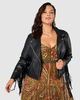 Thumbnail for your product : The Poetic Gypsy Women's Black Leather Jackets - Star Dancer Fringe PU Jacket