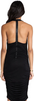 Thumbnail for your product : Alice + Olivia Leather Zip Back Ruched Dress