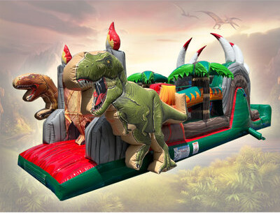 Jingo Jump 9' x 36' Inflatable Obstacle Course with Air Blower