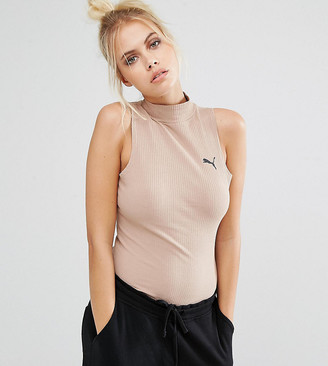 Puma Exclusive To ASOS Ribbed Body With Open Back In Camel