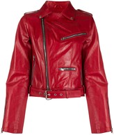Thumbnail for your product : Isabel Benenato Cropped Leather Jacket