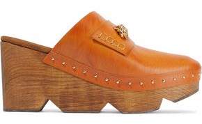 Stella McCartney Chain-Trimmed Studded Faux Leather Clogs