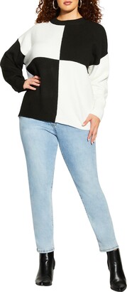 City Chic Zoey Colorblock Sweater