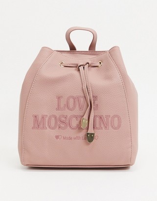 Womens Bags Backpacks Love Moschino Logo-embossed Backpack in Pink 