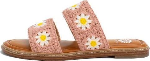 Yellow Box Women'sLiselleCrochetSlideSandal Blush7