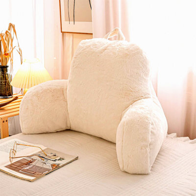 MODAIO ComfortMax Back Support Pillow - Large Adult Reading Wedge with Arms for Sitting Up in Bed. Ideal for Resting, Sleeping, and Alleviating Snoring.