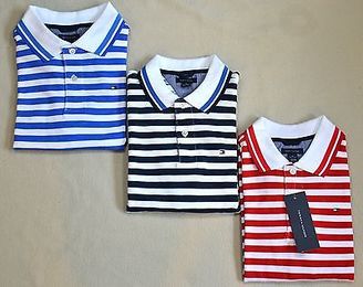 Tommy Hilfiger Nwt Kids Boys Polo Striped Polo Shirt Size 4, 5, 7, S, M, L, Xl