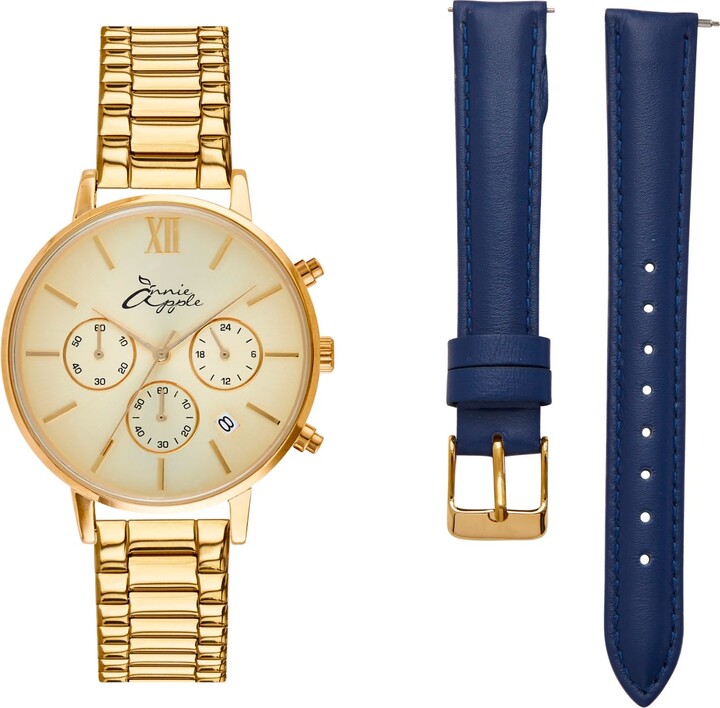 Bermuda Watch Company Annie Apple Marseille Gold & Blue Multifunctional Interchangeable