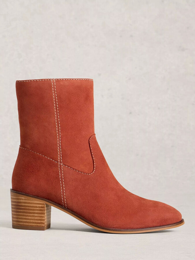 White Stuff Suede Block Heel Ankle Boots ShopStyle