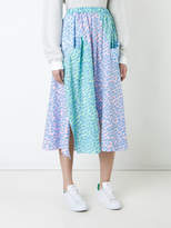 Thumbnail for your product : Julien David wave print pleated skirt