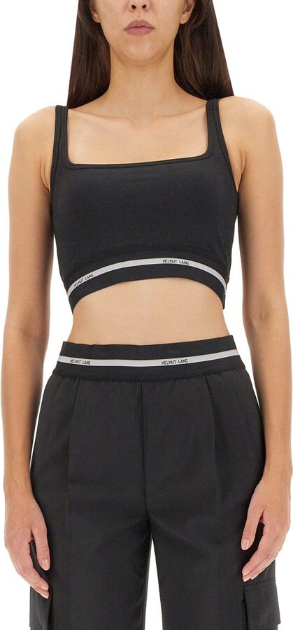 Helmut Lang Crop Top With Logo - ShopStyle