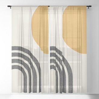 Society6 Mid century modern Sun & Rainbow Sheer Curtains - ShopStyle Panels