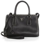 Thumbnail for your product : Prada City Calf Small Topstitched Double-Zip Tote