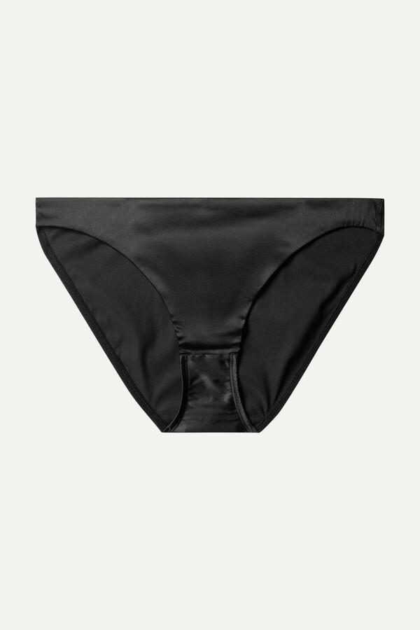 Eres Ciel Silk-blend Satin Briefs - Black - ShopStyle Panties