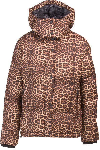 leopard puffer coat