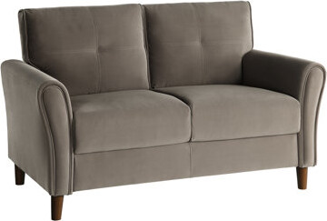Latitude Run Modern Brown Velvet With Flared Arms And Solid Wood Frame Comfortable In Base