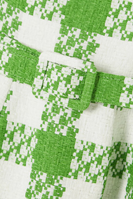 Oscar de la Renta★素敵！Green Tweed Belted Dress Amazon.com: Oscar de la Renta, Dragonfly Belt Tweed Dress