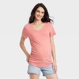 Thumbnail for your product : Short Sleeve V-Neck Side Shirred Maternity T-Shirt - Isabel Maternity by Ingrid & Isabel™ Black S