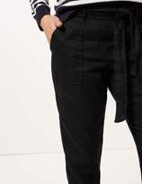 Thumbnail for your product : Marks and Spencer Pure Linen Peg Trousers