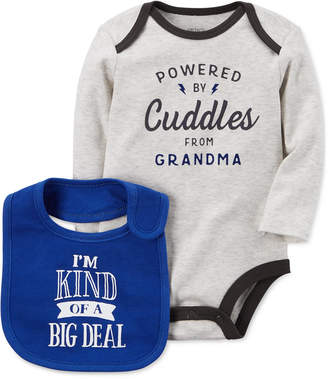 Carter's 2-Pc. Powered By Cuddles Cotton Bodysuit and Bib Set, Baby Boys (0-24 months)