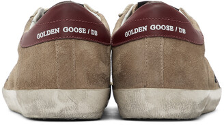 Golden Goose Beige & Blue Suede Superstar Sneakers