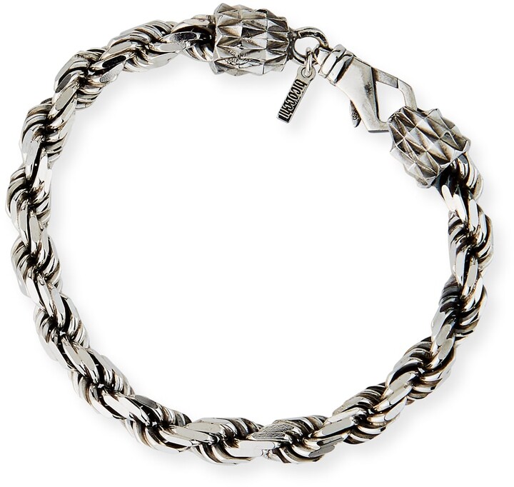 Mens Jewellery Bracelets Silver Emanuele Bicocchi Sterling-silver French Rope Bracelet in Silver Metallic for Men 