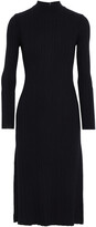 Thumbnail for your product : Vince Crepe-paneled Ribbed-knit Midi Dress