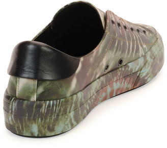 Valentino Tie-Dye Leather Laceless Sneaker, Olive