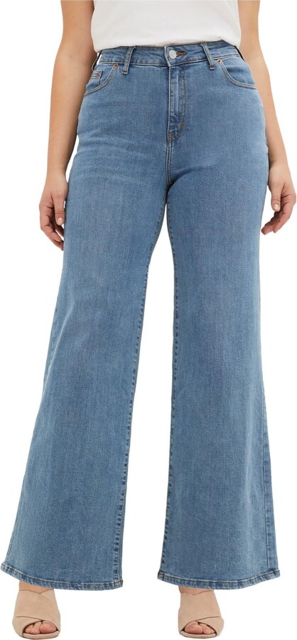 Ellos Women's 5-Pocket Wide Leg Jeans