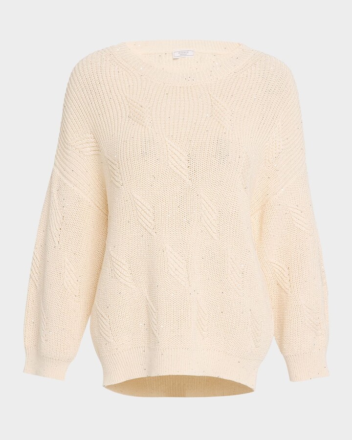 Peserico Textured Sequin Rib Knit Sweater