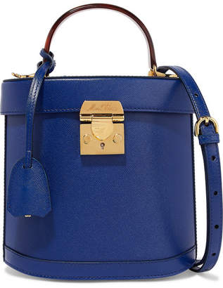 Mark Cross Benchley Textured-leather Shoulder Bag - Royal blue