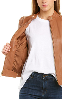 Cole Haan Racer Quilted Leather Jacket