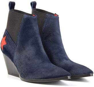 womens navy blue suede ankle boots