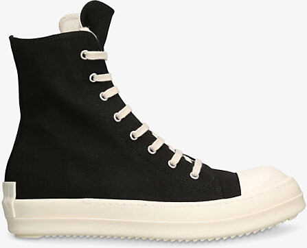 Drkshdw Mens Blk/White Contrast-Toe Denim High-Top Trainers 5
